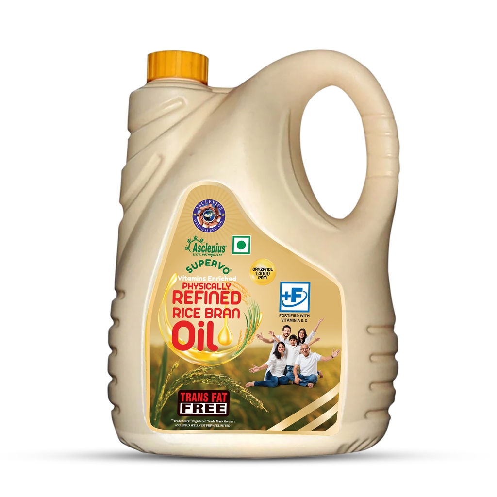 Asclepius Supervo Rice Bran Oil 5 LTR - Benefits, Price, Uses, Faqs